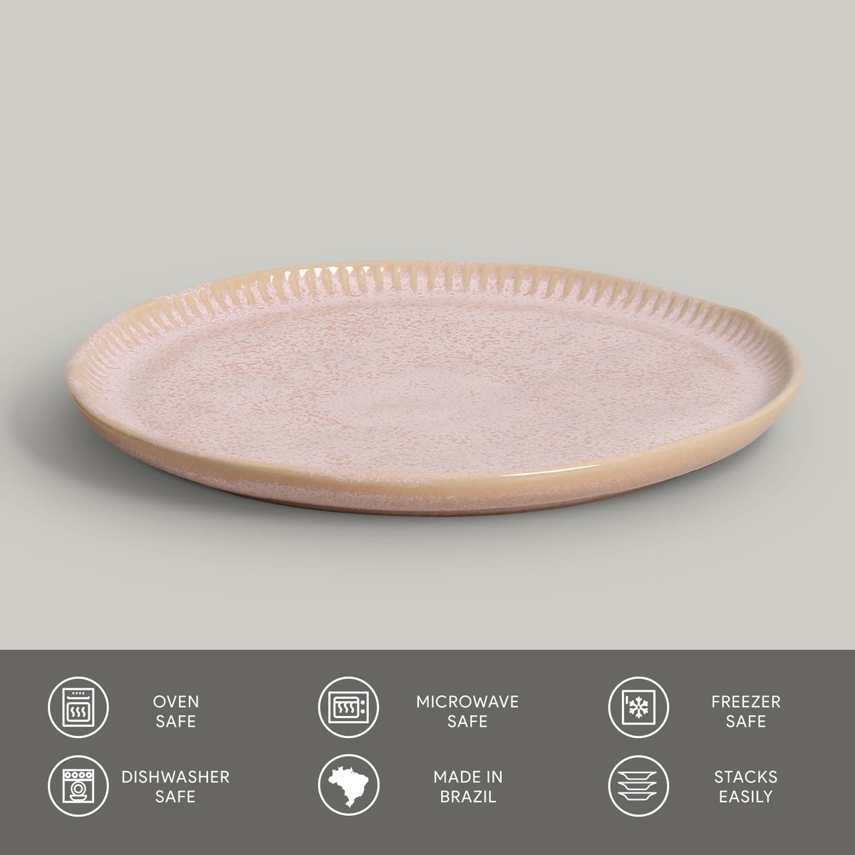 Porto Brasil LITCHI LINHAS DESSERT PLATE STONEWARE dia. 8.46" SKU: '1461109201