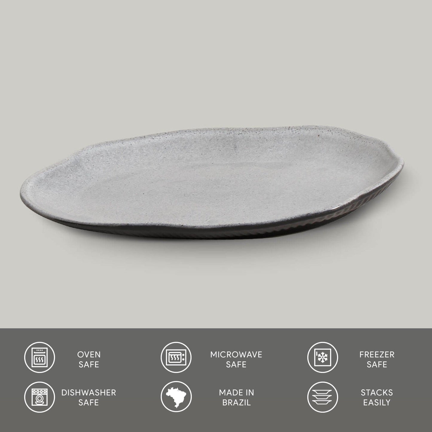 Porto Brasil DUST SHALLOW OVAL PR MEDIUM BIO STONEWARE dia. 11.81x7.87" SKU: '14831115801