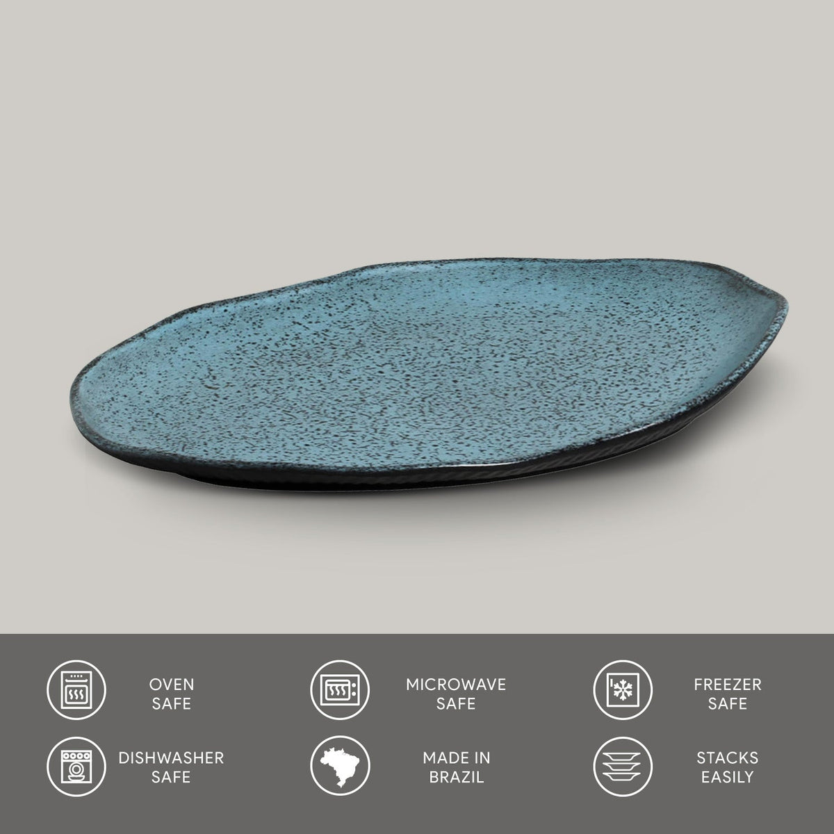 Porto Brasil NIGHT SKY SHALLOW OVAL PR MEDIUM BIO STONEWARE dia. 11.81x7.87" SKU: '1483177201