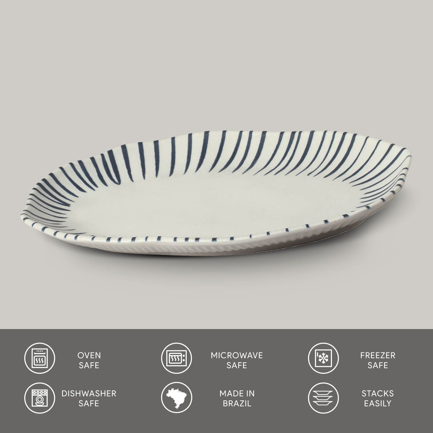 Porto Brasil ELEMENTO SHALLOW OVAL PR MEDIUM BIO STONEWARE dia. 11.81x7.87" SKU: '1483193101