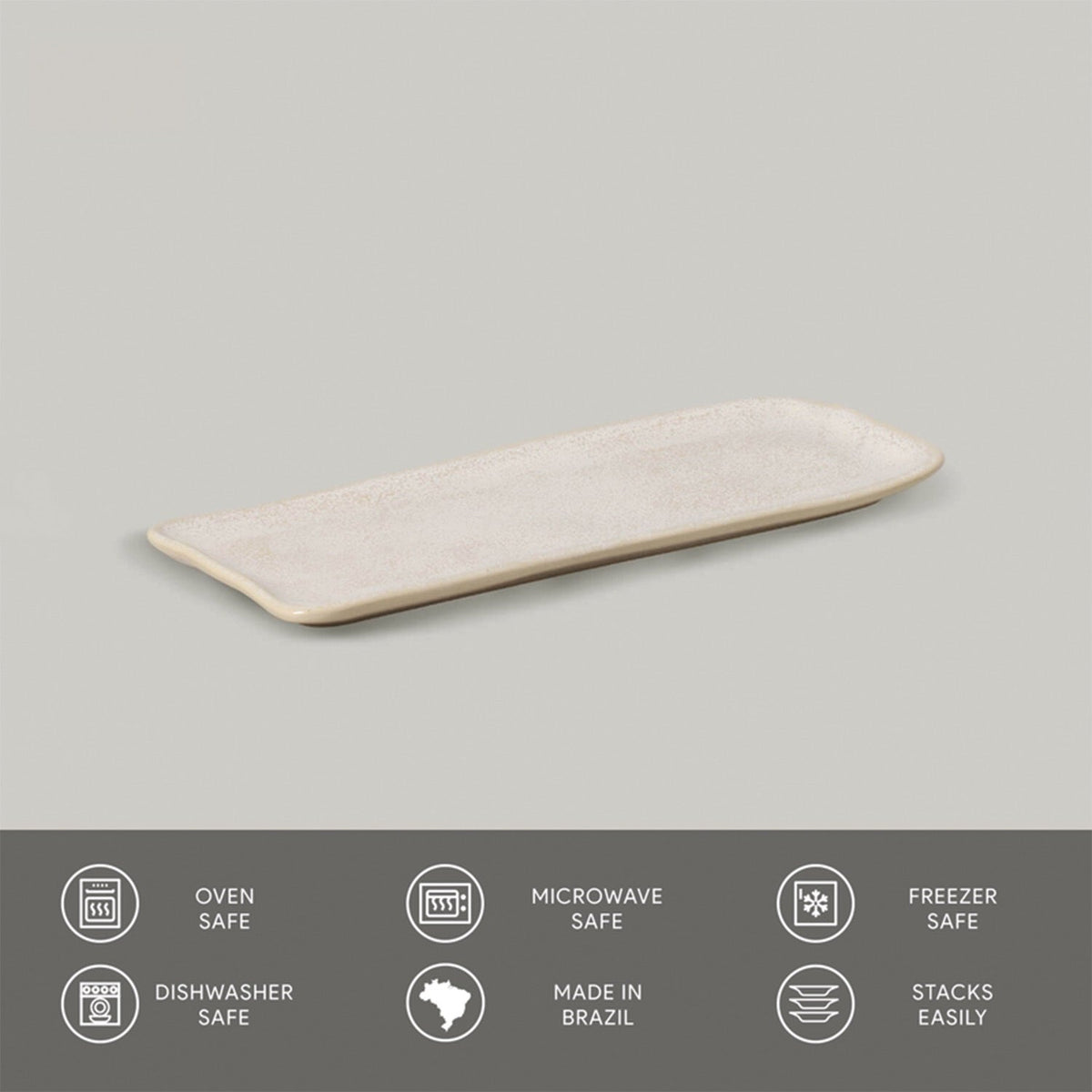 Porto Brasil LATTE RECTANGULAR PR ORGANIC STONEWARE dia. 8.66x3.74" SKU: '15014108501