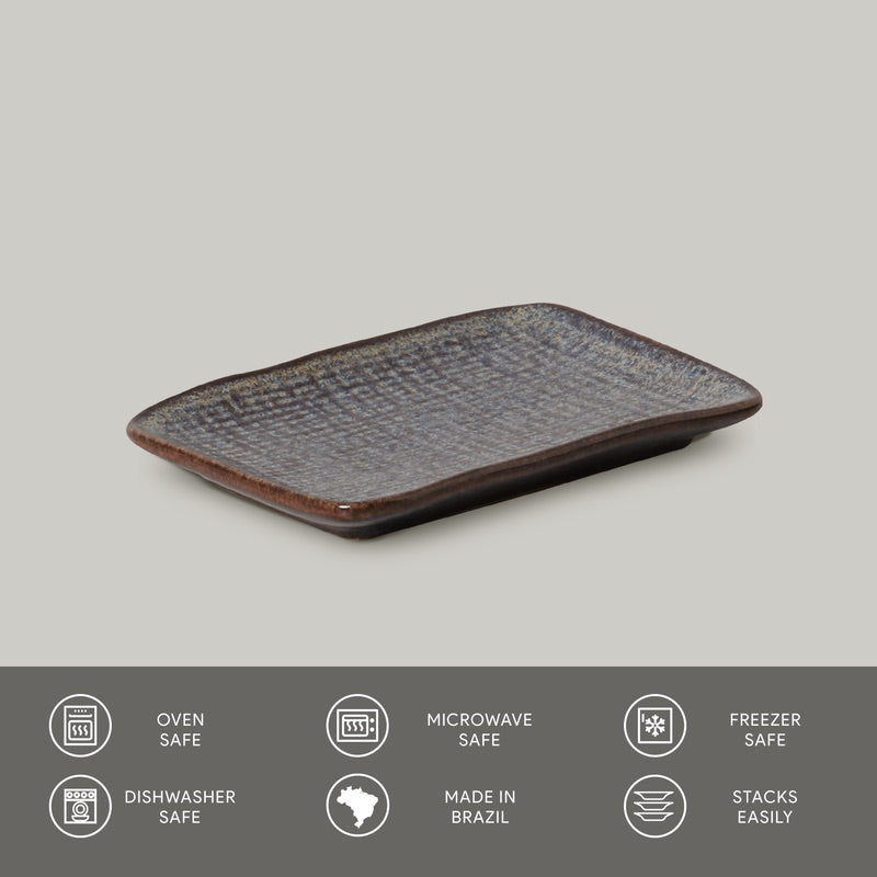 Porto Brasil TITANIUM RECTANGULAR PR JUTA STONEWARE dia. 7.08x5.51" SKU: '15064109401