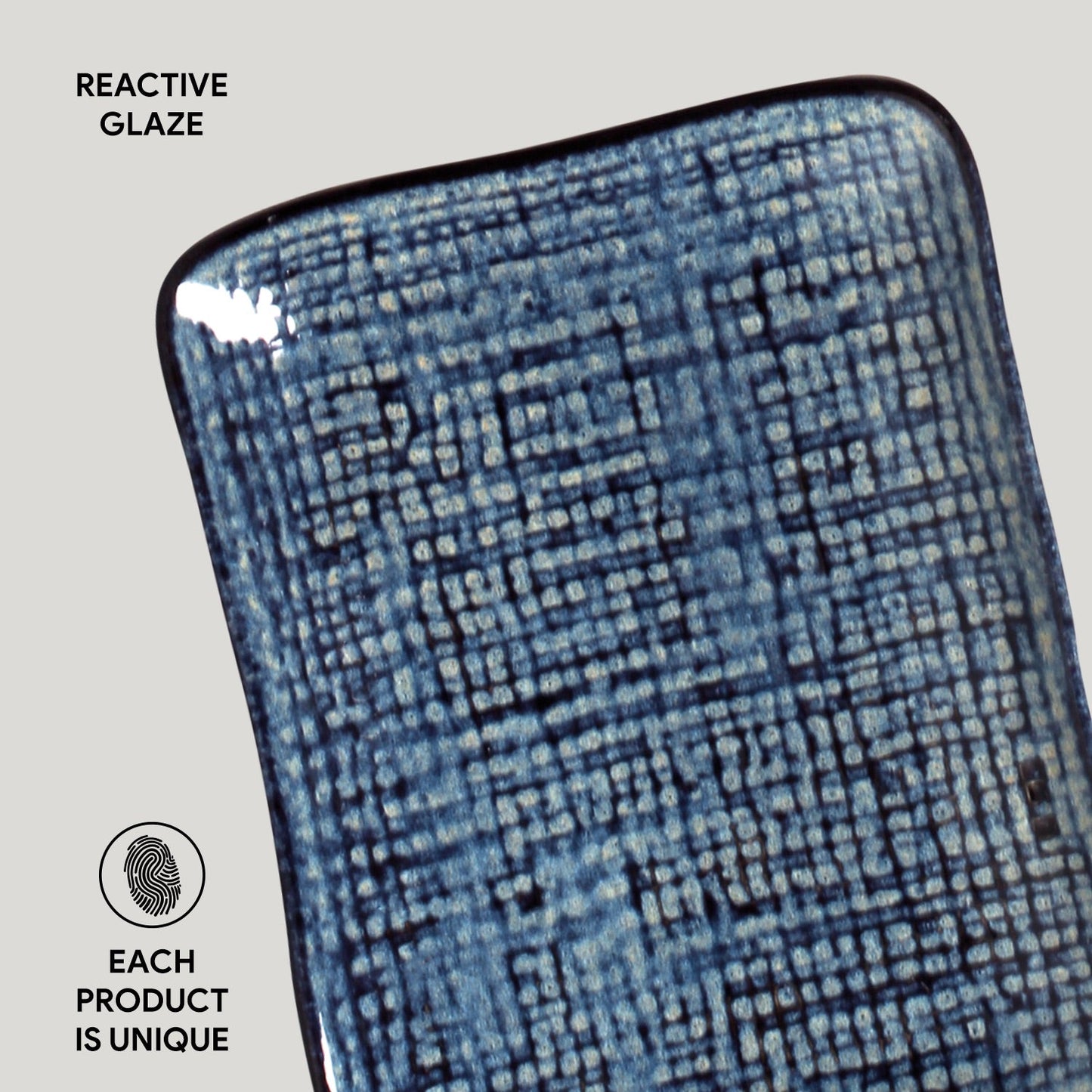 Porto Brasil DENIM RECTANGULAR PR JUTA STONEWARE dia. 7.08x5.51" SKU: '15064113001