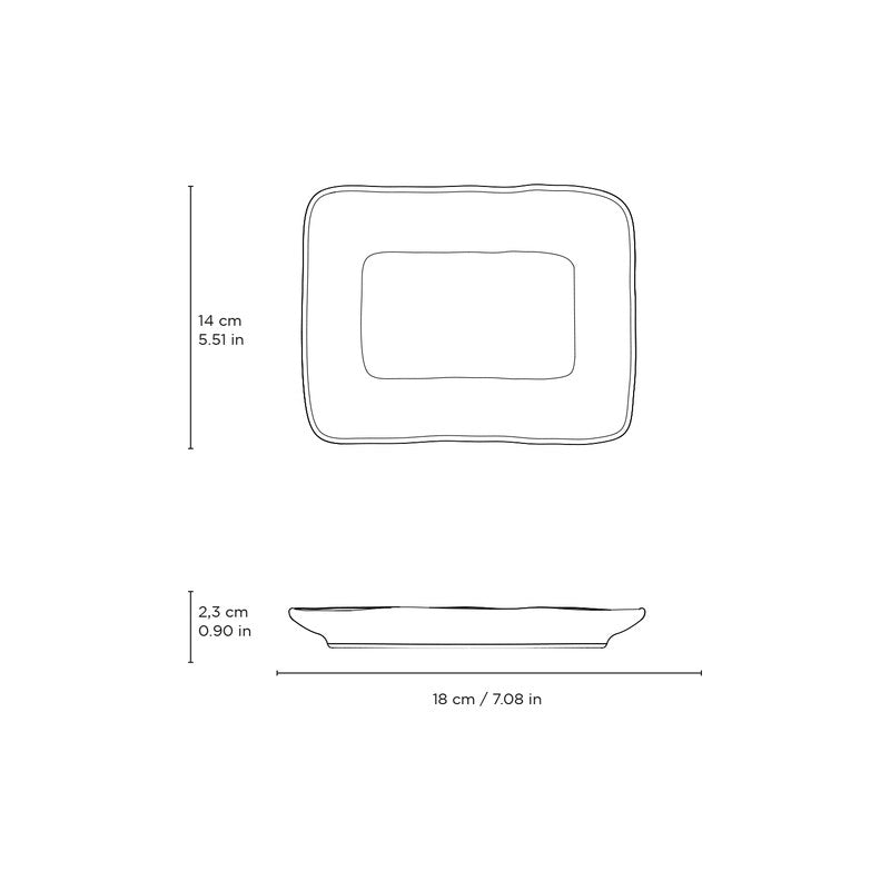 Porto Brasil DENIM RECTANGULAR PR JUTA STONEWARE dia. 7.08x5.51" SKU: '15064113001