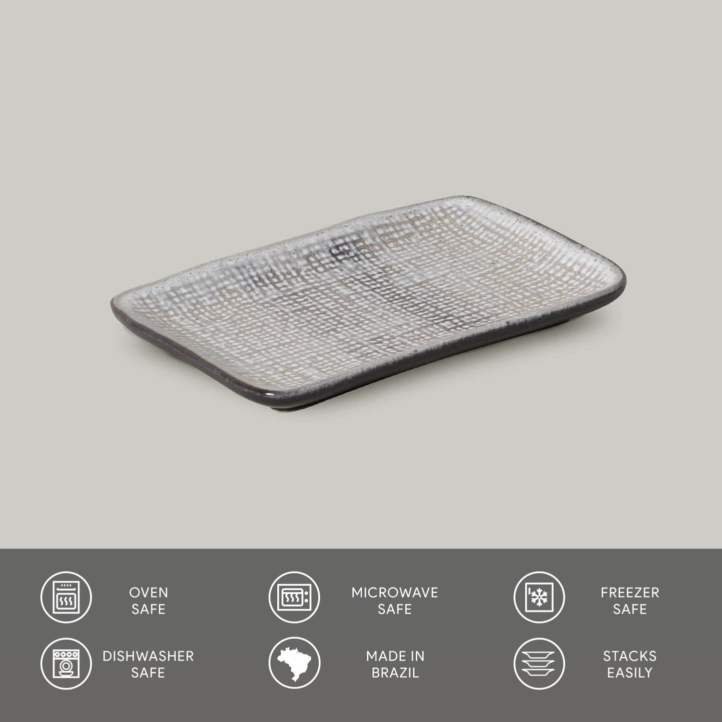 Porto Brasil DUST RECTANGULAR PR JUTA STONEWARE dia. 7.08x5.51" SKU: '15064115801