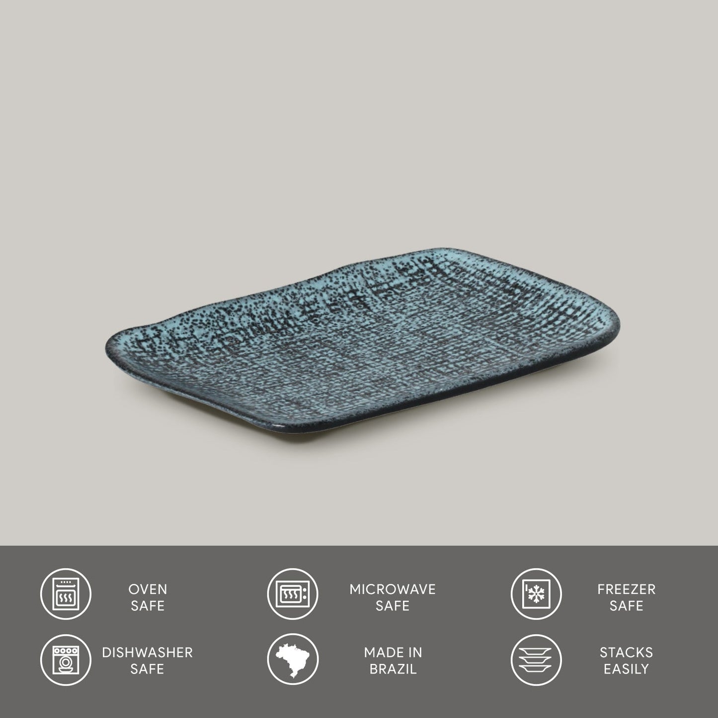 Porto Brasil NIGHT SKY RECTANGULAR PR JUTA STONEWARE dia. 7.08x5.51"  SKU: '1506477201