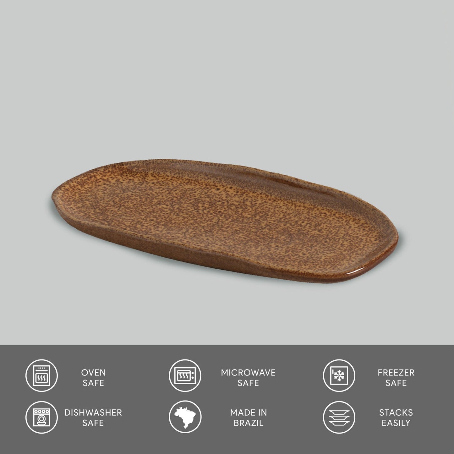 Porto Brasil DIJON SHALLOW OVAL PR ORGANIC STONEWARE dia. 9.06x4.33" SKU: '15114105801