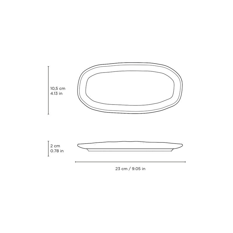 Porto Brasil OCEANO SHALLOW OVAL PR ORGANIC STONEWARE dia. 9.06x4.33" SKU: '15114106701