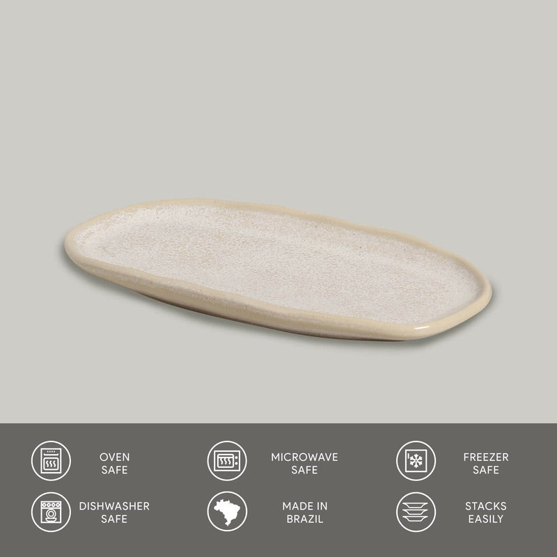 Porto Brasil LATTE SHALLOW OVAL PR ORGANIC STONEWARE dia. 9.06x4.33" SKU: '15114108501