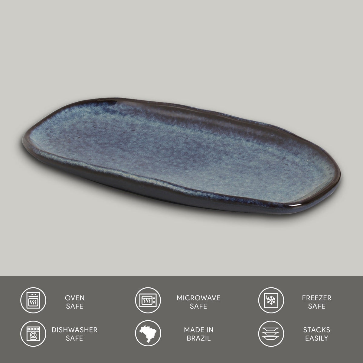 Porto Brasil DENIM DEEP RIM PLATE STONEWARE dia. 7.48x2.17" SKU: '16014113001