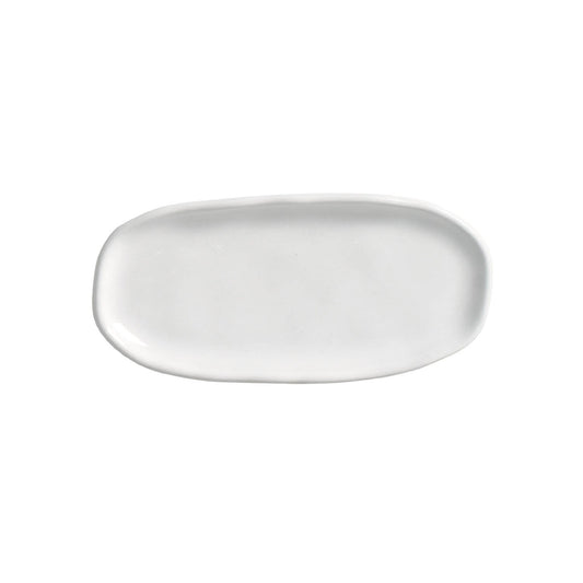 Porto Brasil NEW WHITE SHALLOW OVAL PR ORGANIC STONEWARE dia. 9.06x4.33"  SKU: '15114119801