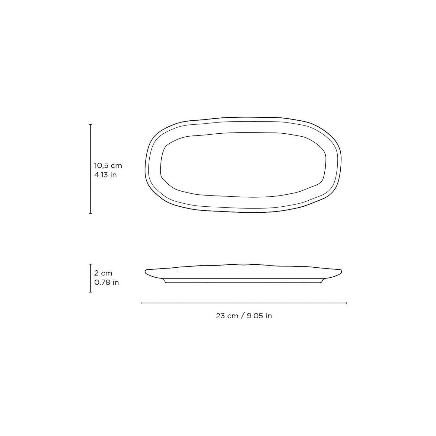 Porto Brasil NEW WHITE SHALLOW OVAL PR ORGANIC STONEWARE dia. 9.06x4.33" SKU: '15114119801