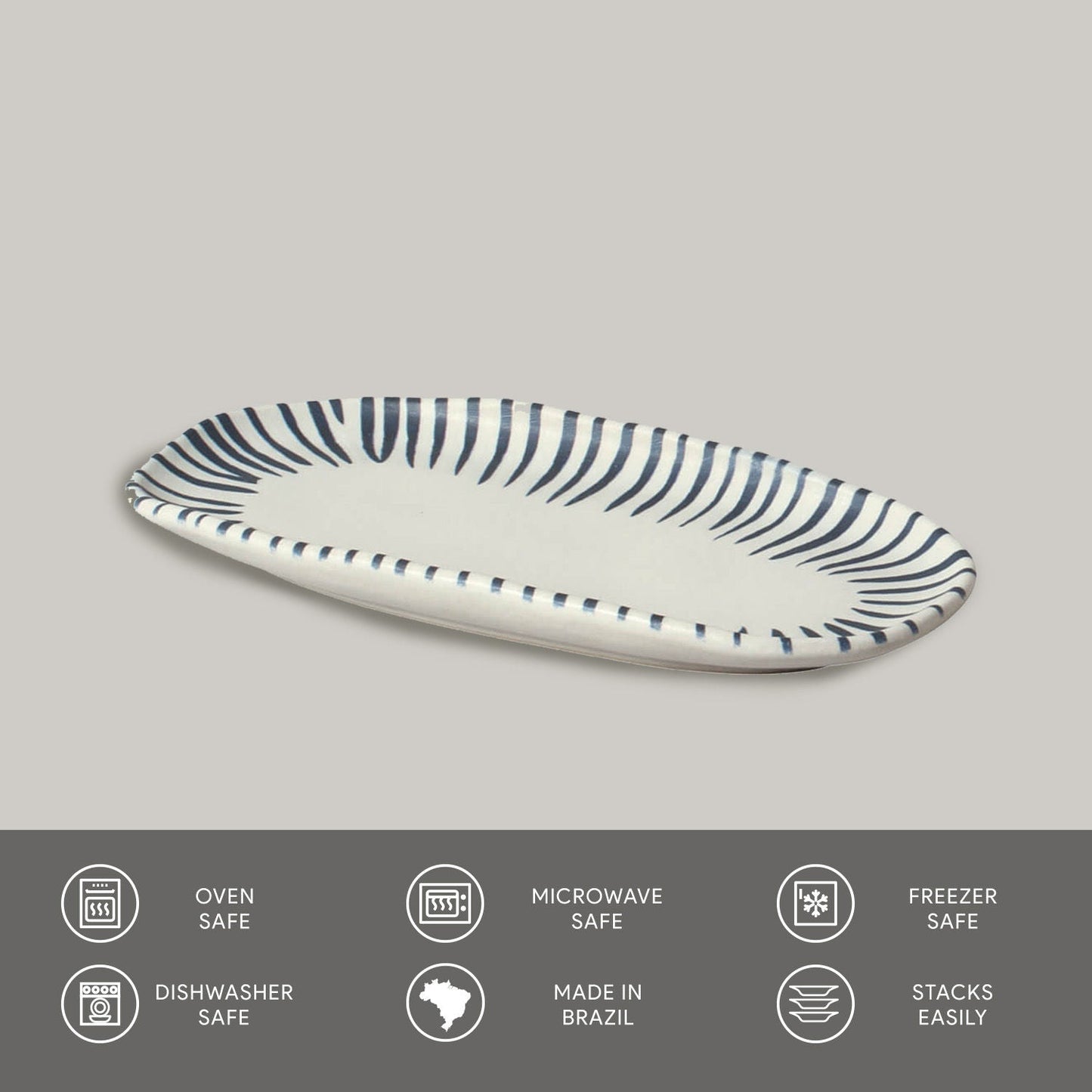 Porto Brasil ELEMENTO SHALLOW OVAL PR ORGANIC STONEWARE dia. 9.06x4.33" SKU: '1511493101