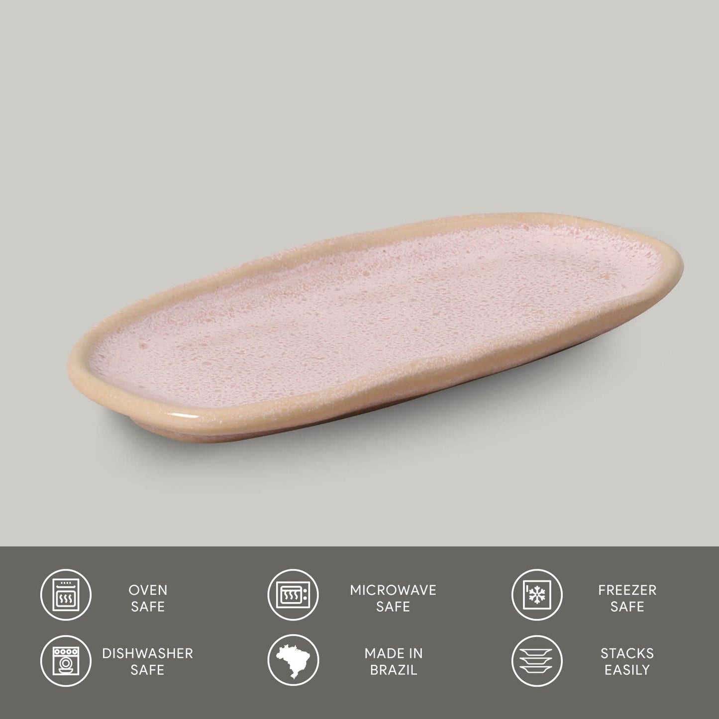 Porto Brasil LITCHI SHALLOW OVAL PR ORGANIC STONEWARE dia. 6.5x3.15" SKU: '15214109201