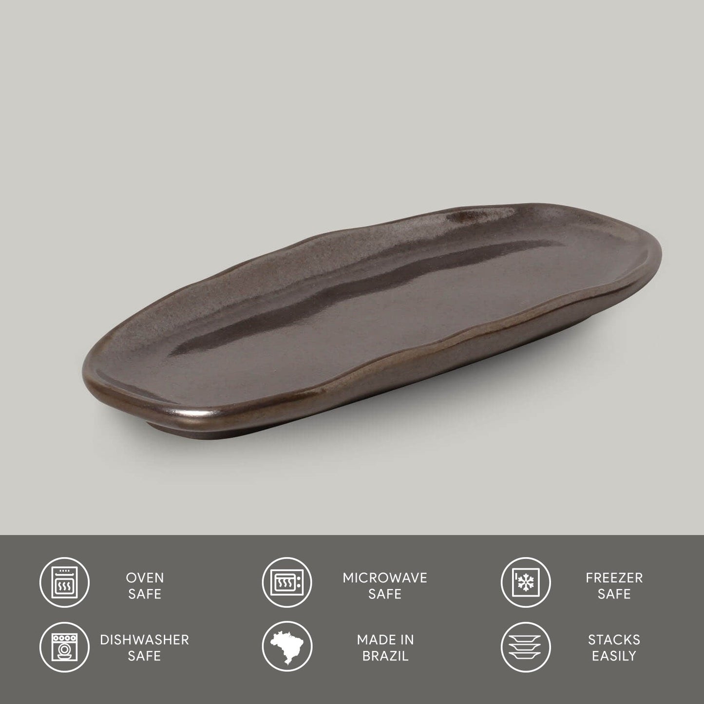 Porto Brasil METALLICA SHALLOW OVAL PR ORGANIC STONEWARE dia. 6.5x3.15" SKU: '15214109301