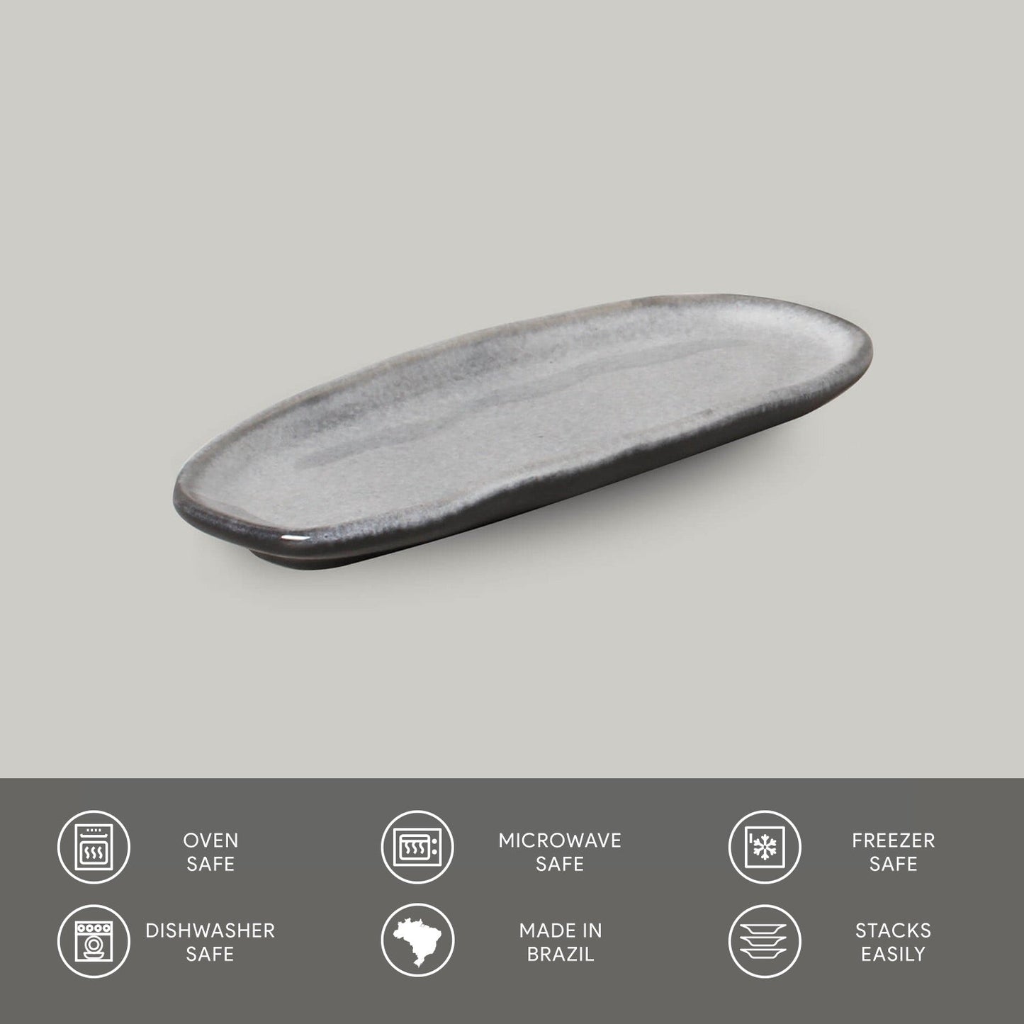 Porto Brasil DUST SHALLOW OVAL PR ORGANIC STONEWARE dia. 6.5x3.15" SKU: '15214115801