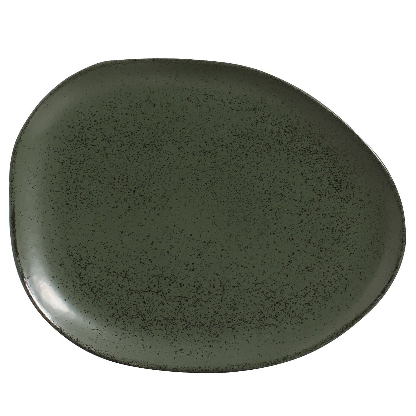 Porto Brasil GREENERY OVAL DINNER PLATE ORGANIC STONEWARE dia. 12.2" SKU: '15314106501
