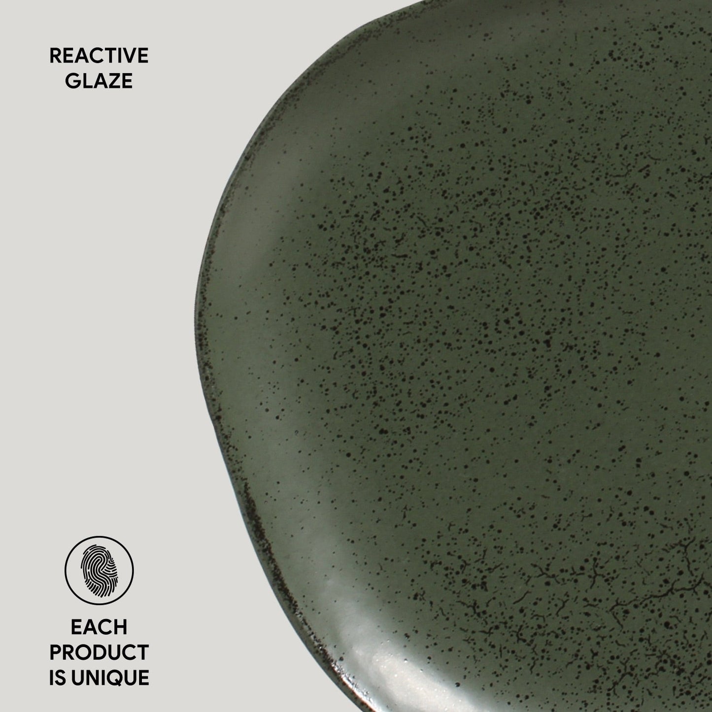 Porto Brasil GREENERY OVAL DINNER PLATE ORGANIC STONEWARE dia. 12.2" SKU: '15314106501