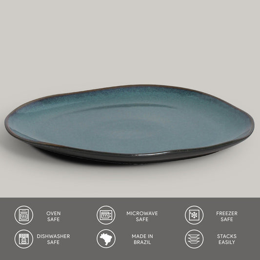 Porto Brasil OCEANO OVAL DINNER PLATE ORGANIC STONEWARE dia. 12.2"  SKU: '15314106701