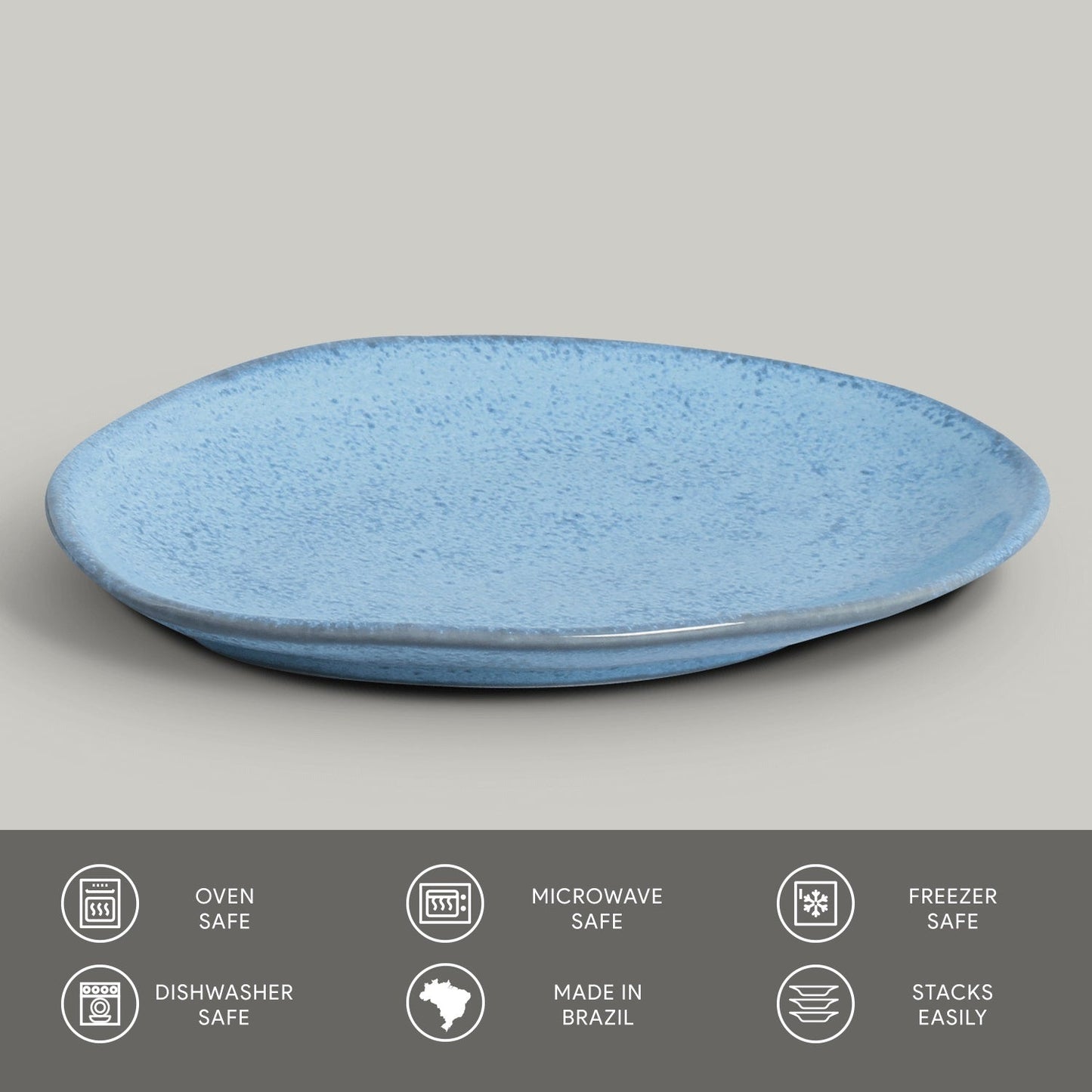 Porto Brasil BREEZE OVAL DINNER PLATE ORGANIC STONEWARE dia. 12.2" SKU: '15314109001