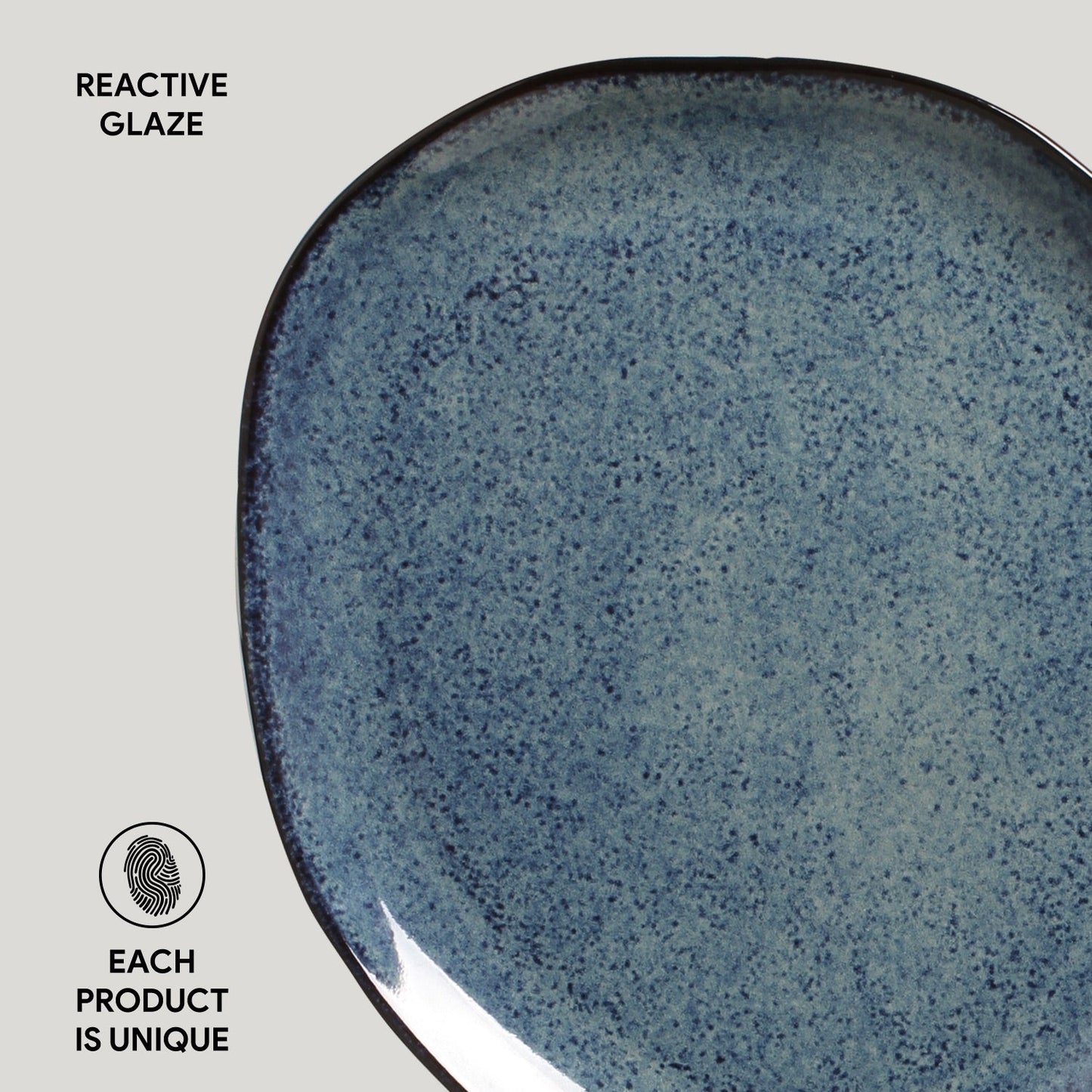 Porto Brasil DENIM OVAL DINNER PLATE ORGANIC STONEWARE dia. 12.2" SKU: '15314113001