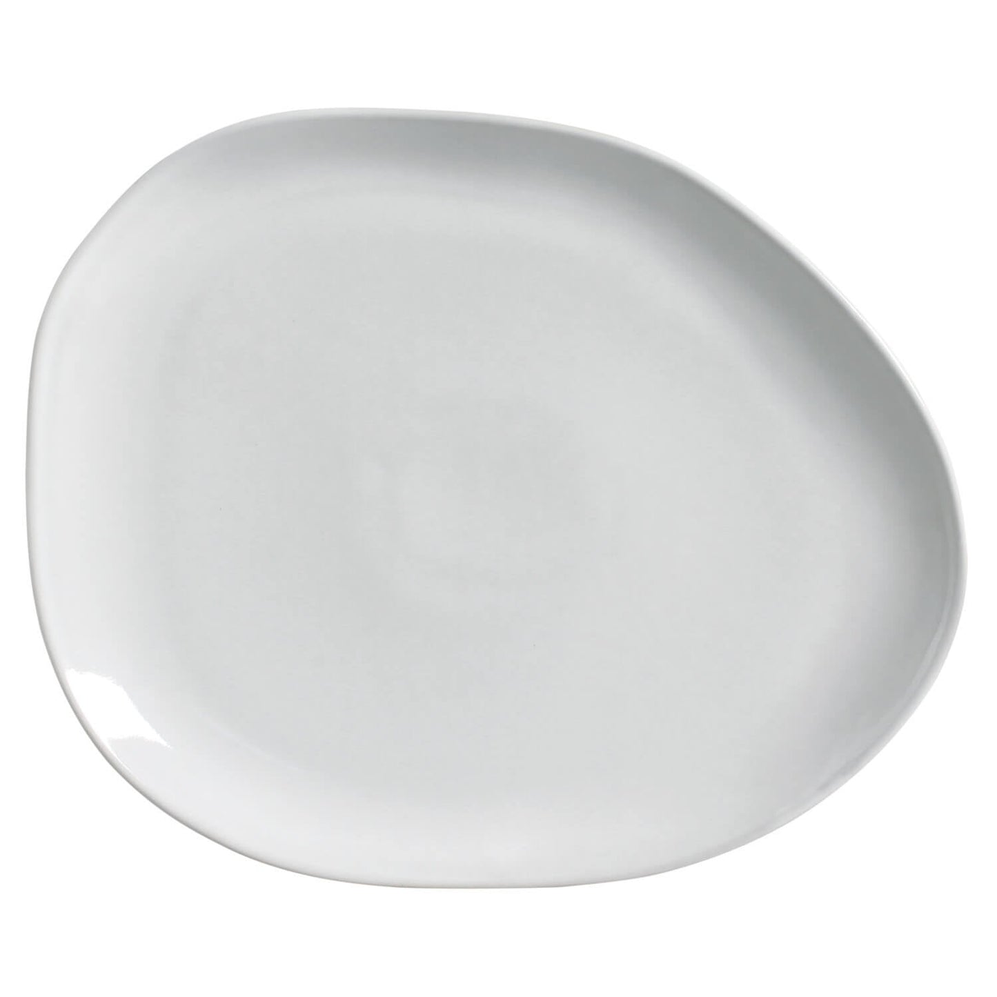 Porto Brasil NEW WHITE OVAL DINNER PLATE ORGANIC STONEWARE dia. 12.2" SKU: '15314119801