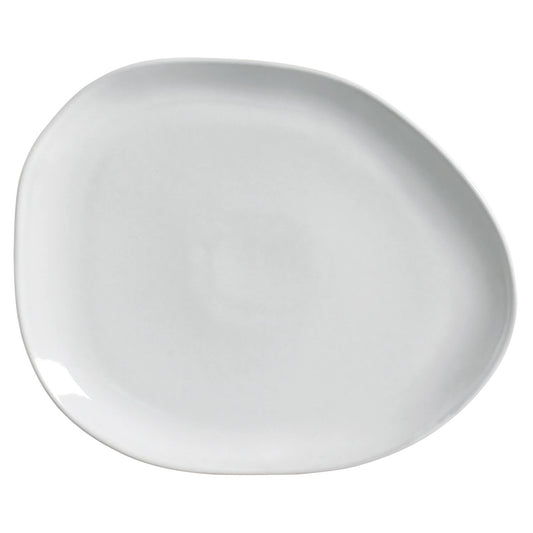Porto Brasil NEW WHITE OVAL DINNER PLATE ORGANIC STONEWARE dia. 12.2"  SKU: '15314119801