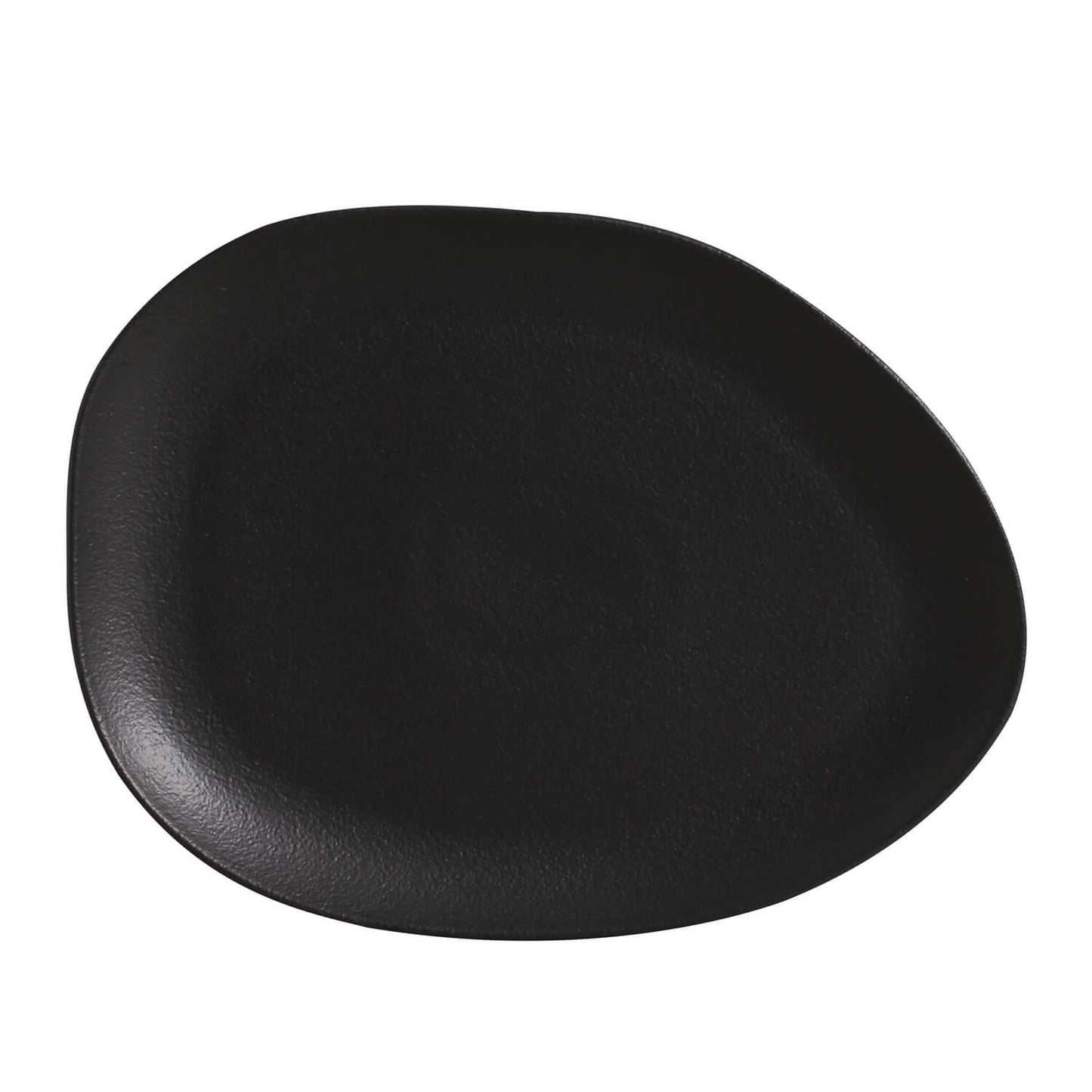 Porto Brasil MATTE BLACK OVAL DINNER PLATE ORGANIC STONEWARE dia. 12.2"  SKU: '1531473901