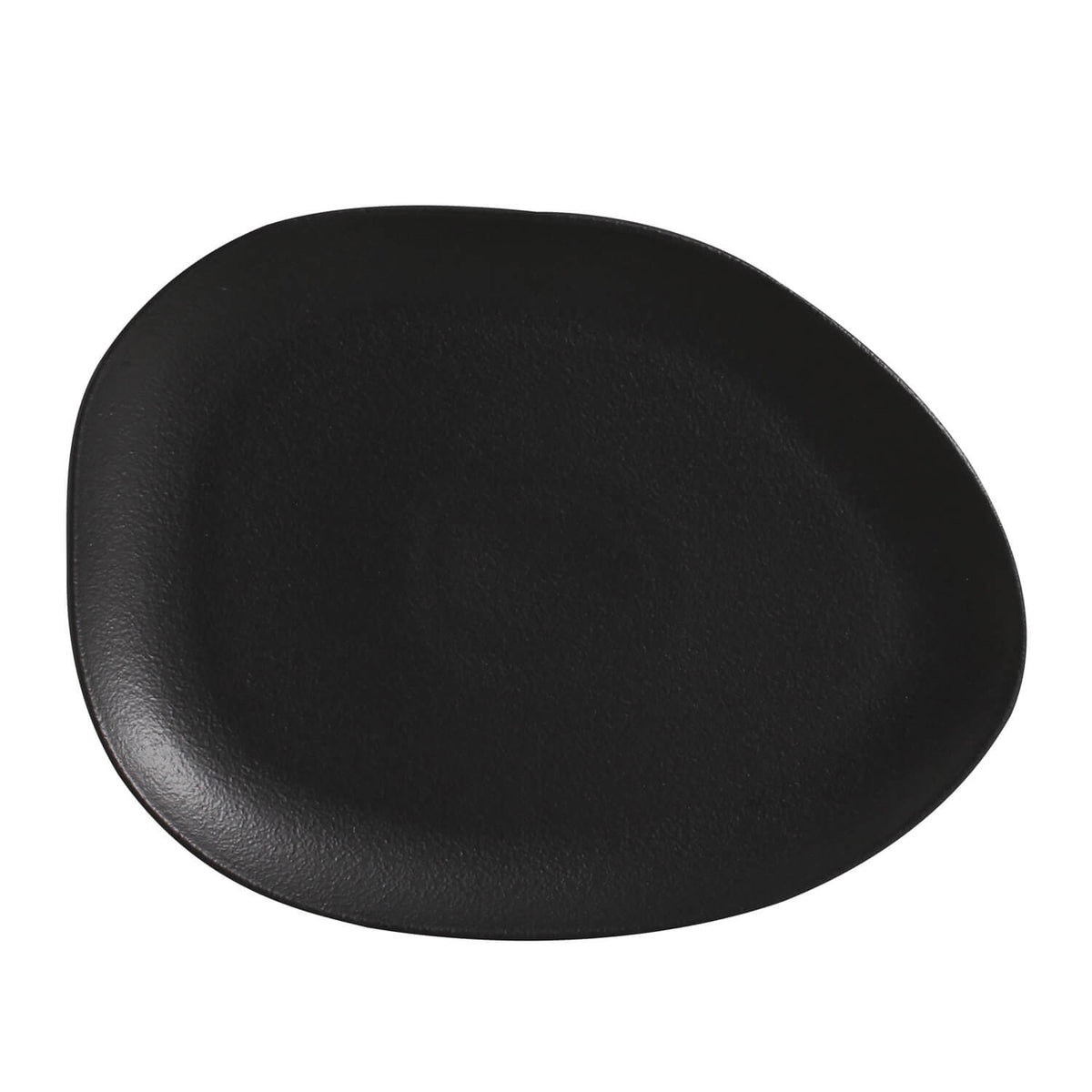 Porto Brasil MATTE BLACK OVAL DINNER PLATE ORGANIC STONEWARE dia. 12.2" SKU: '1531473901