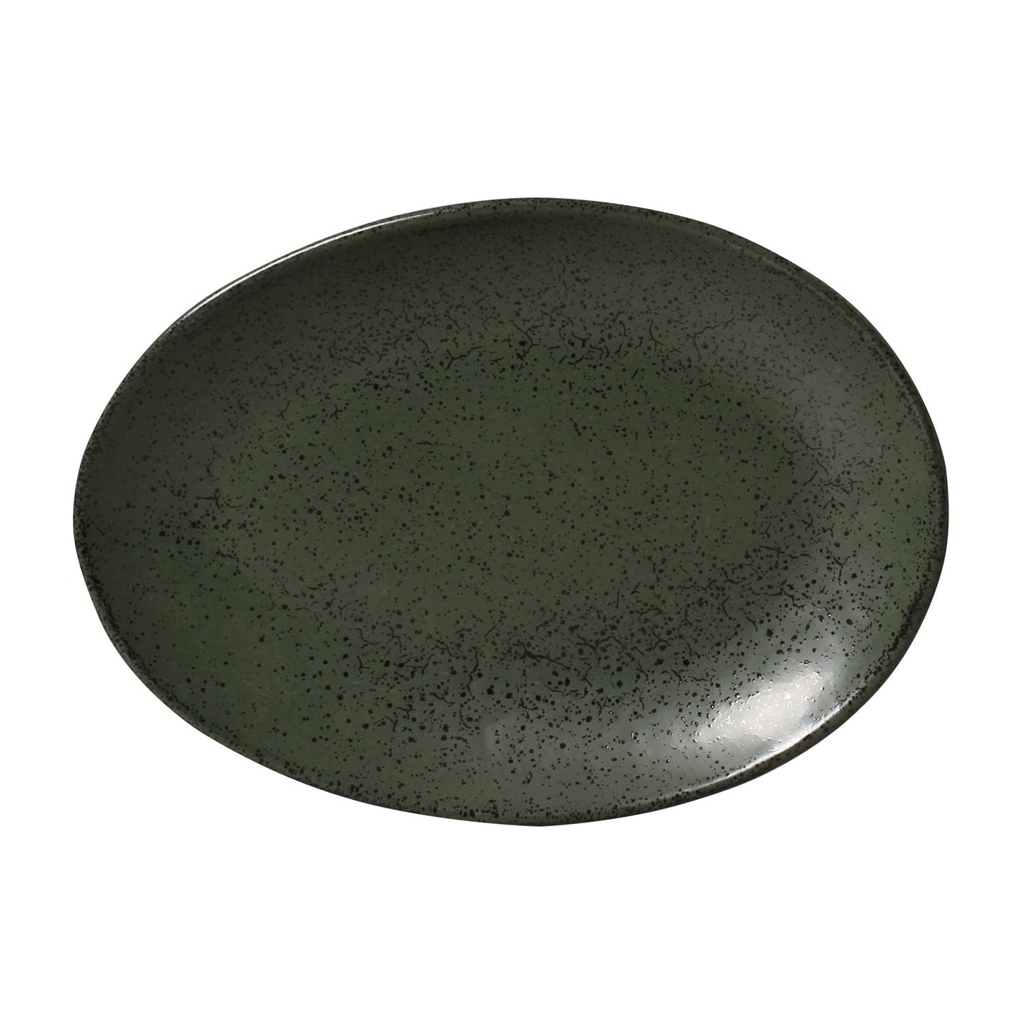 Porto Brasil GREENERY OVAL DESSERT PLATE ORGANIC STONEWARE dia. 8.86" SKU: '15414106501
