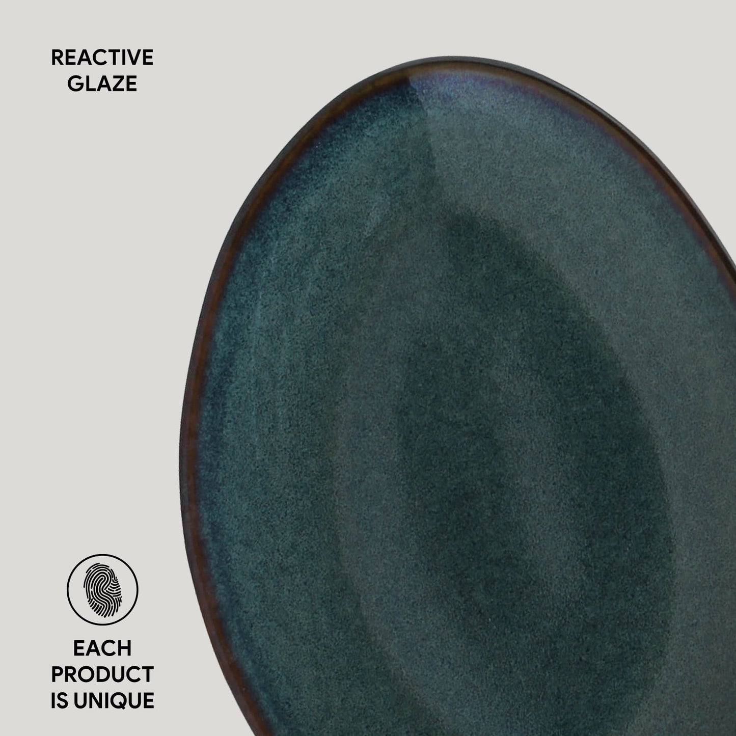 Porto Brasil OCEANO OVAL DESSERT PLATE ORGANIC STONEWARE dia. 8.86" SKU: '15414106701