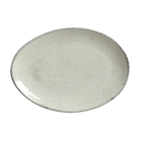 Porto Brasil PISTACHE OVAL DESSERT PLATE ORGANIC STONEWARE dia. 8.86"  SKU: '15414108801