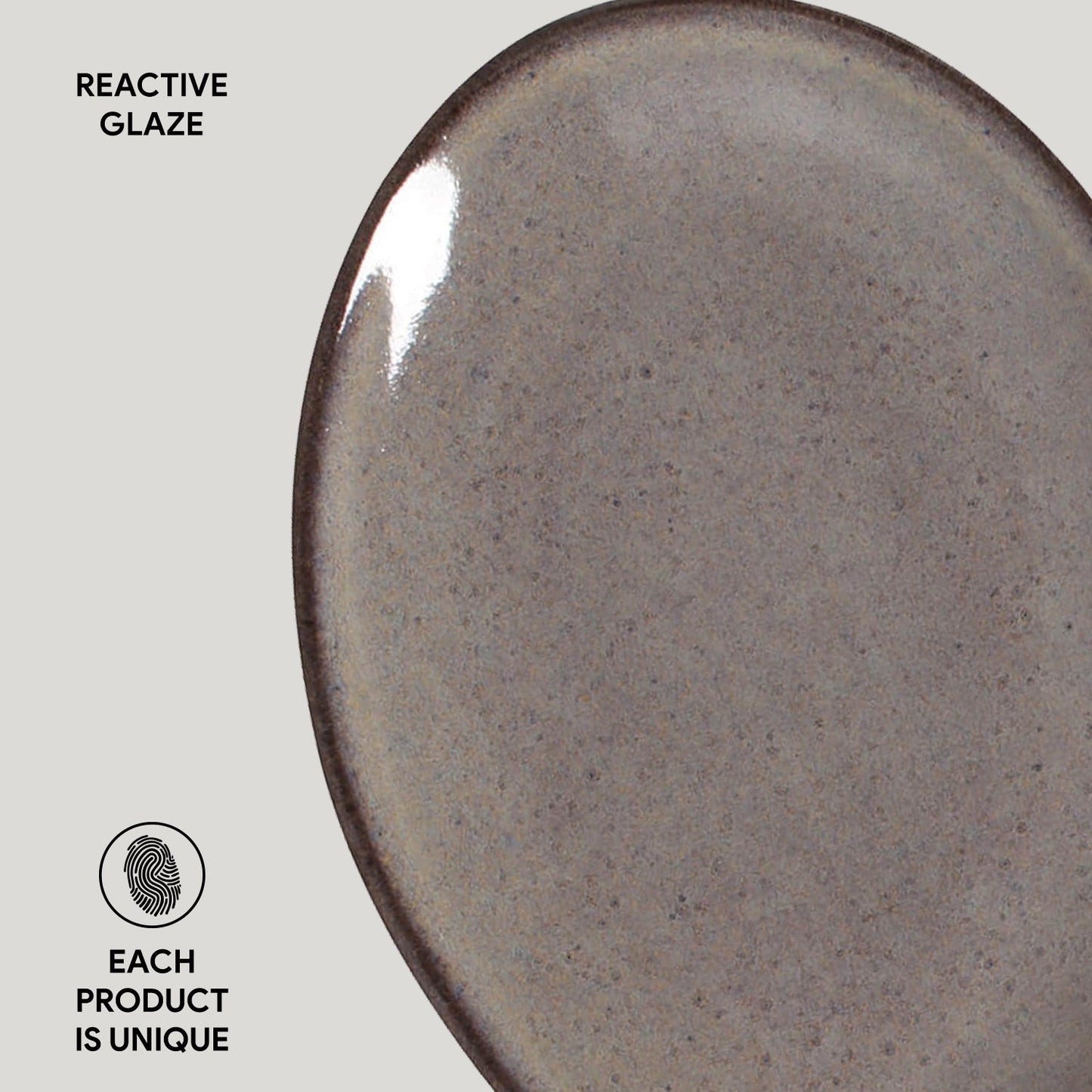 Porto Brasil TOURMALINE OVAL DESSERT PLATE ORGANIC STONEWARE dia. 8.86" SKU: '15414108901