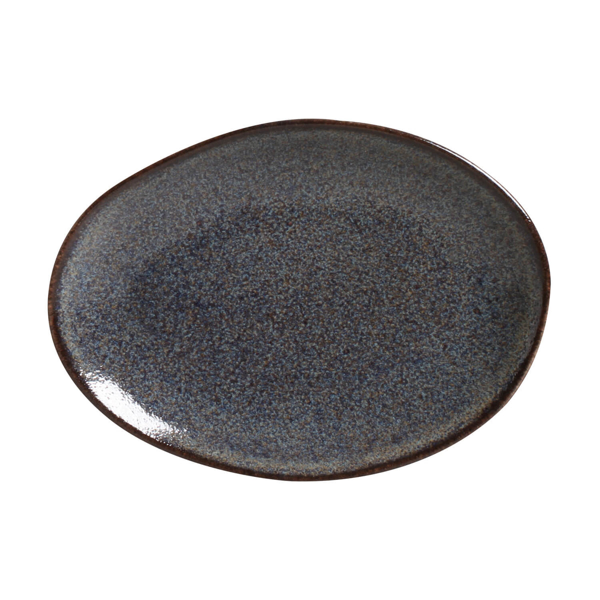 Porto Brasil TITANIUM OVAL DESSERT PLATE ORGANIC STONEWARE dia. 8.86" SKU: '15414109401