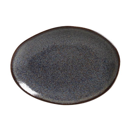 Porto Brasil TITANIUM OVAL DESSERT PLATE ORGANIC STONEWARE dia. 8.86"  SKU: '15414109401