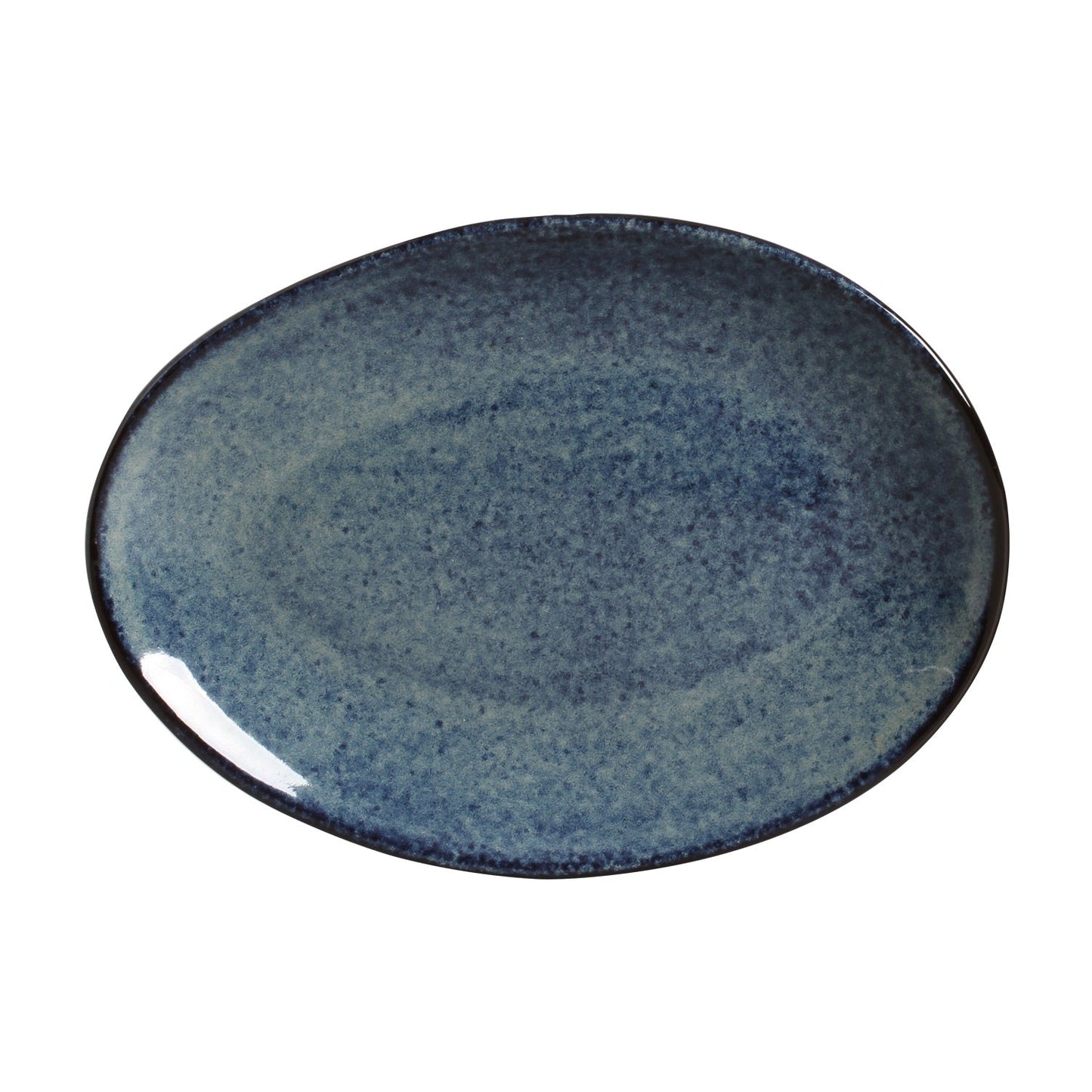 Porto Brasil DENIM OVAL DESSERT PLATE ORGANIC STONEWARE dia. 8.86" SKU: '15414113001