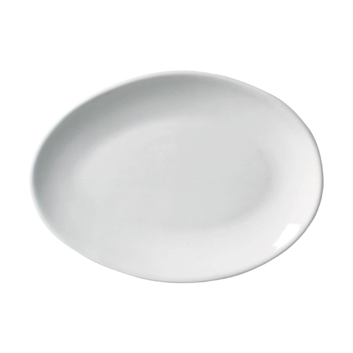 Porto Brasil NEW WHITE OVAL DESSERT PLATE ORGANIC STONEWARE dia. 8.86" SKU: '15414119801