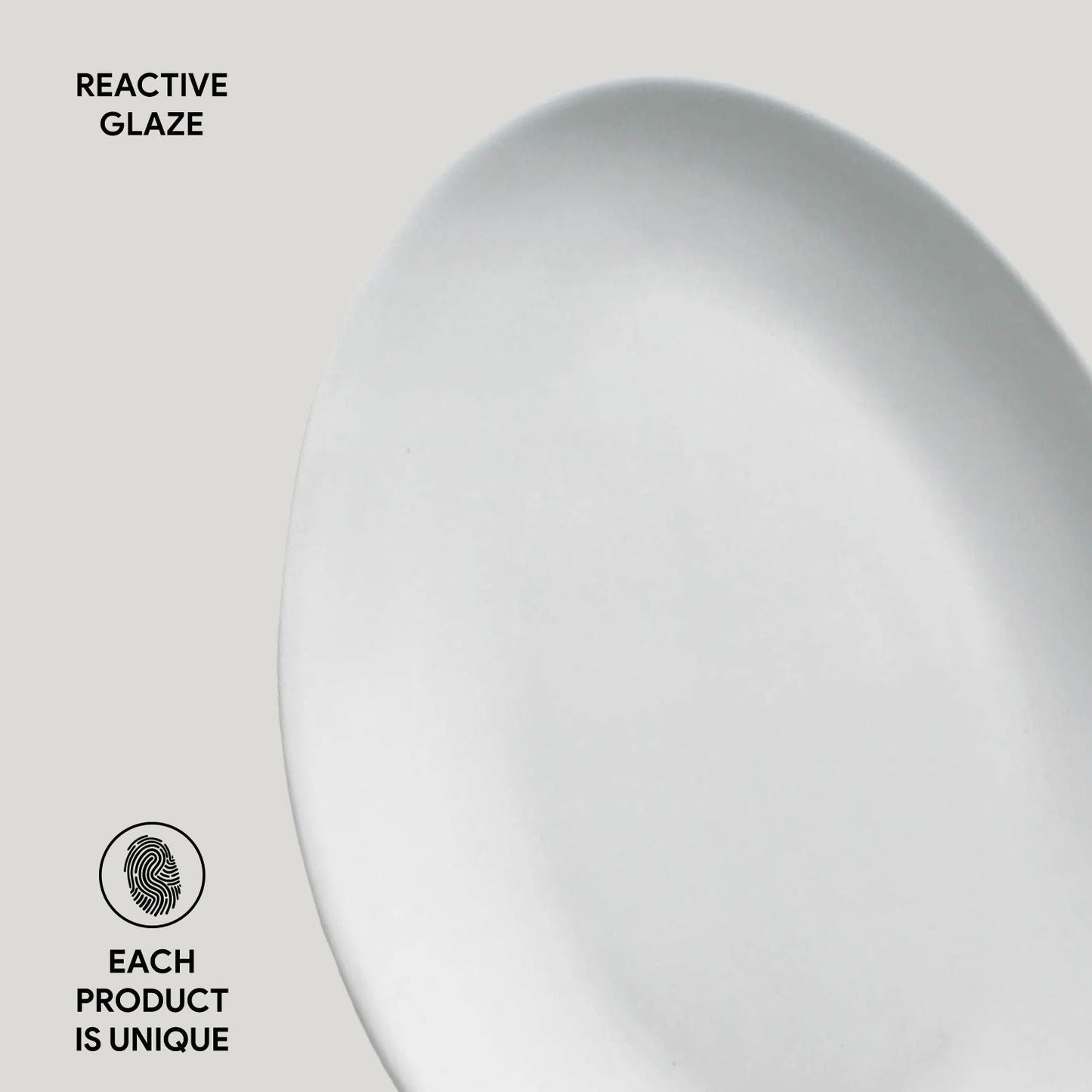 Porto Brasil NEW WHITE OVAL DESSERT PLATE ORGANIC STONEWARE dia. 8.86" SKU: '15414119801