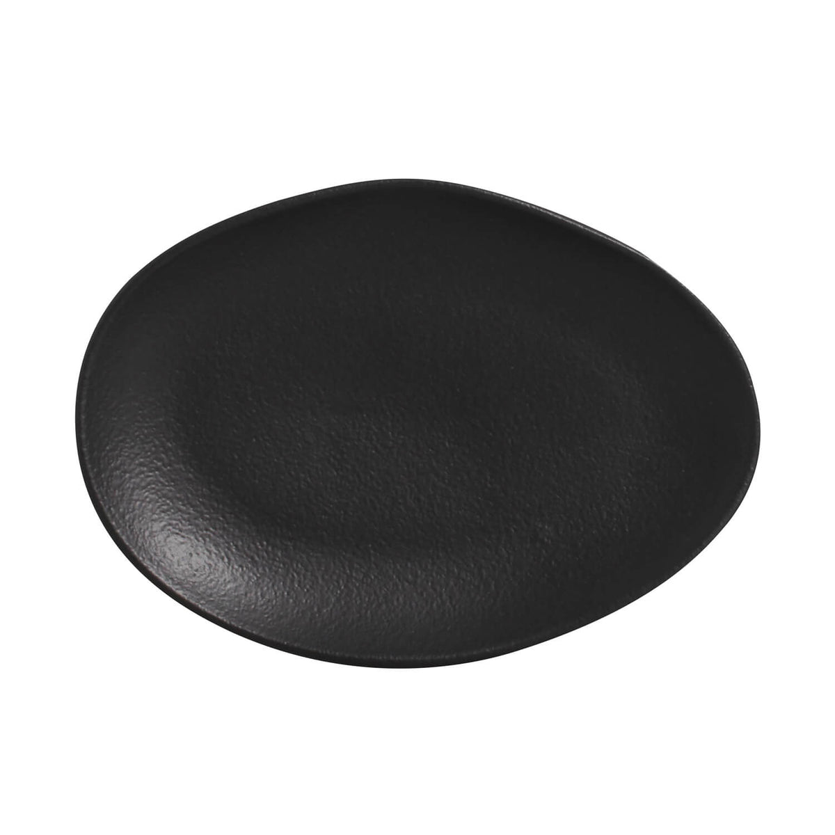 Porto Brasil MATTE BLACK OVAL DESSERT PLATE ORGANIC STONEWARE dia. 8.86" SKU: '1541473901