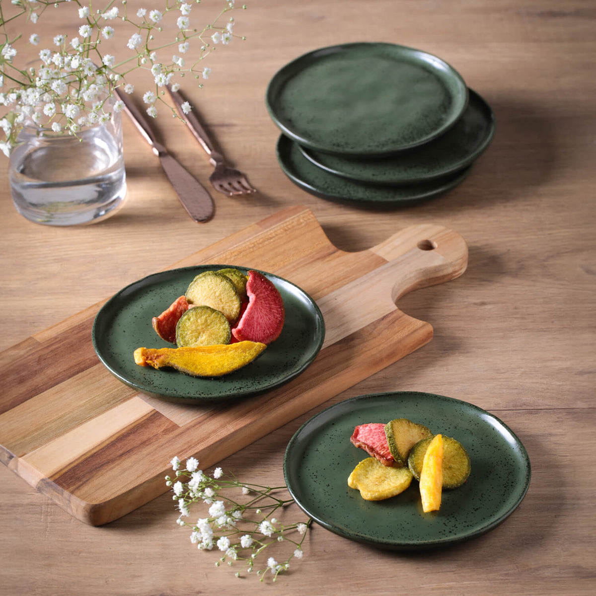 Porto Brasil GREENERY BREAD PLATE STONEWARE dia. 6.1x0.63" SKU: '15931106501