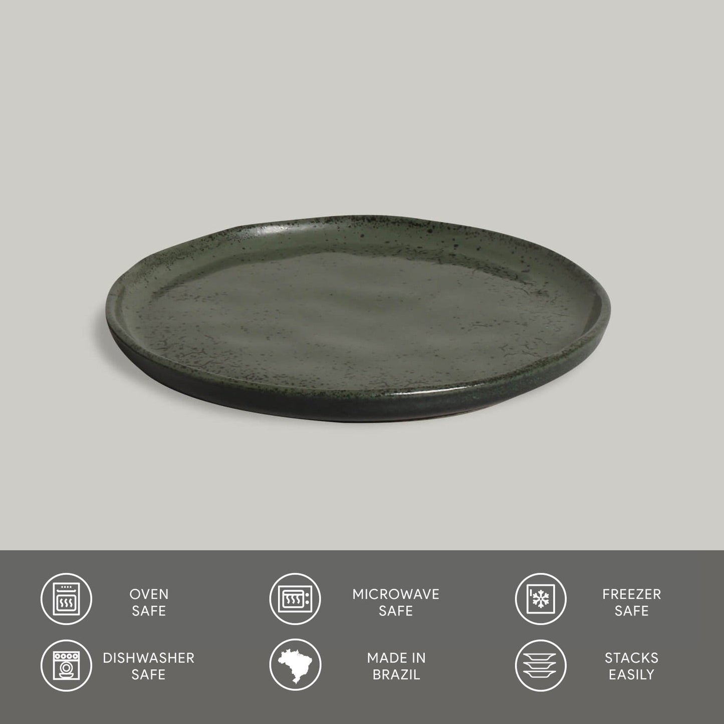 Porto Brasil GREENERY BREAD PLATE STONEWARE dia. 6.1x0.63" SKU: '15931106501