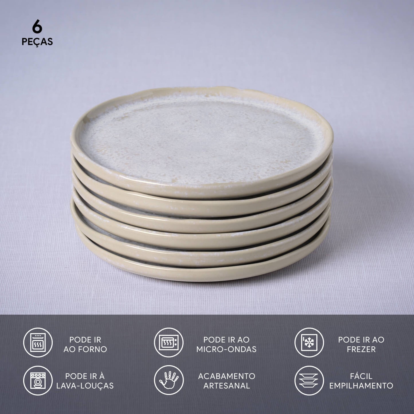 Porto Brasil LATTE BREAD PLATE STONEWARE dia. 6.1x0.63" SKU: '15931108501