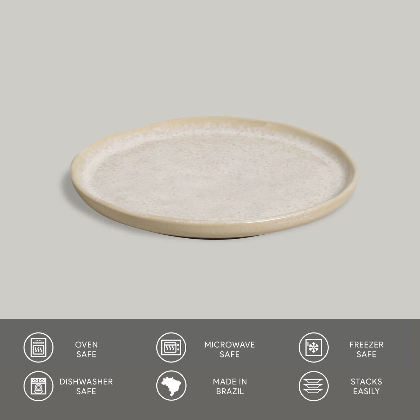 Porto Brasil LATTE BREAD PLATE STONEWARE dia. 6.1x0.63" SKU: '15931108501