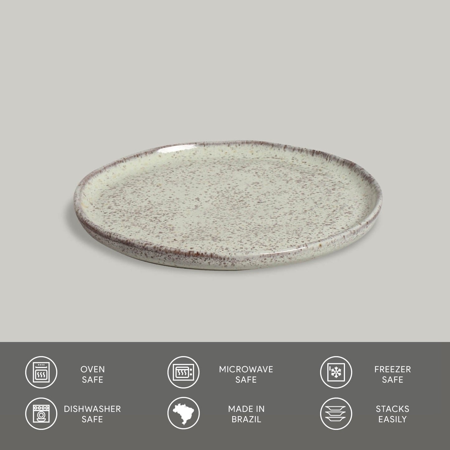 Porto Brasil PISTACHE BREAD PLATE STONEWARE dia. 6.1x0.63" SKU: '15931108801