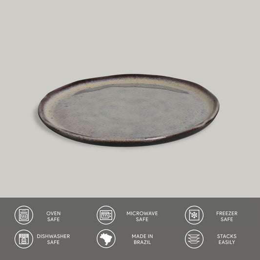 Porto Brasil TOURMALINE BREAD PLATE STONEWARE dia. 6.1x0.63"  SKU: '15931108901