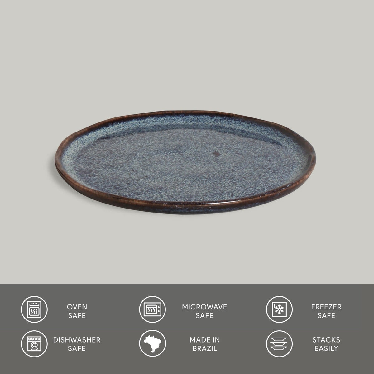 Porto Brasil TITANIUM BREAD PLATE STONEWARE dia. 6.1x0.63" SKU: '15931109401