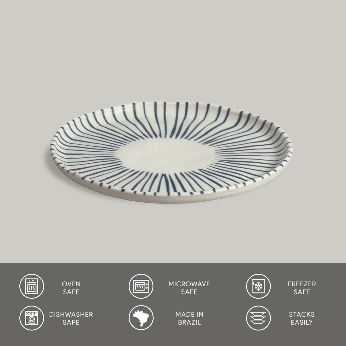 Porto Brasil ELEMENTO BREAD PLATE STONEWARE dia. 6.1x0.63" SKU: '1593193101
