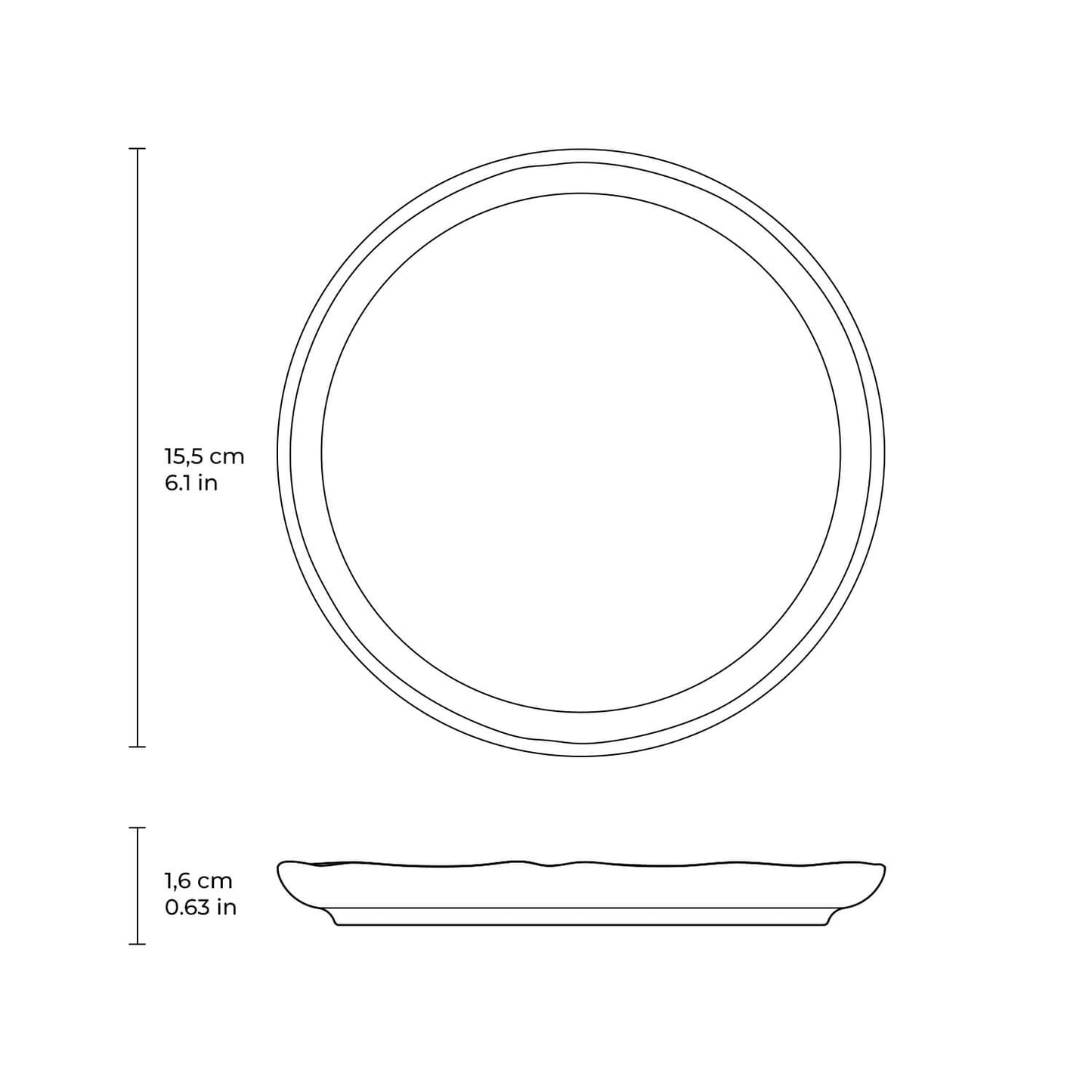 Porto Brasil ELEMENTO BREAD PLATE STONEWARE dia. 6.1x0.63" SKU: '1593193101