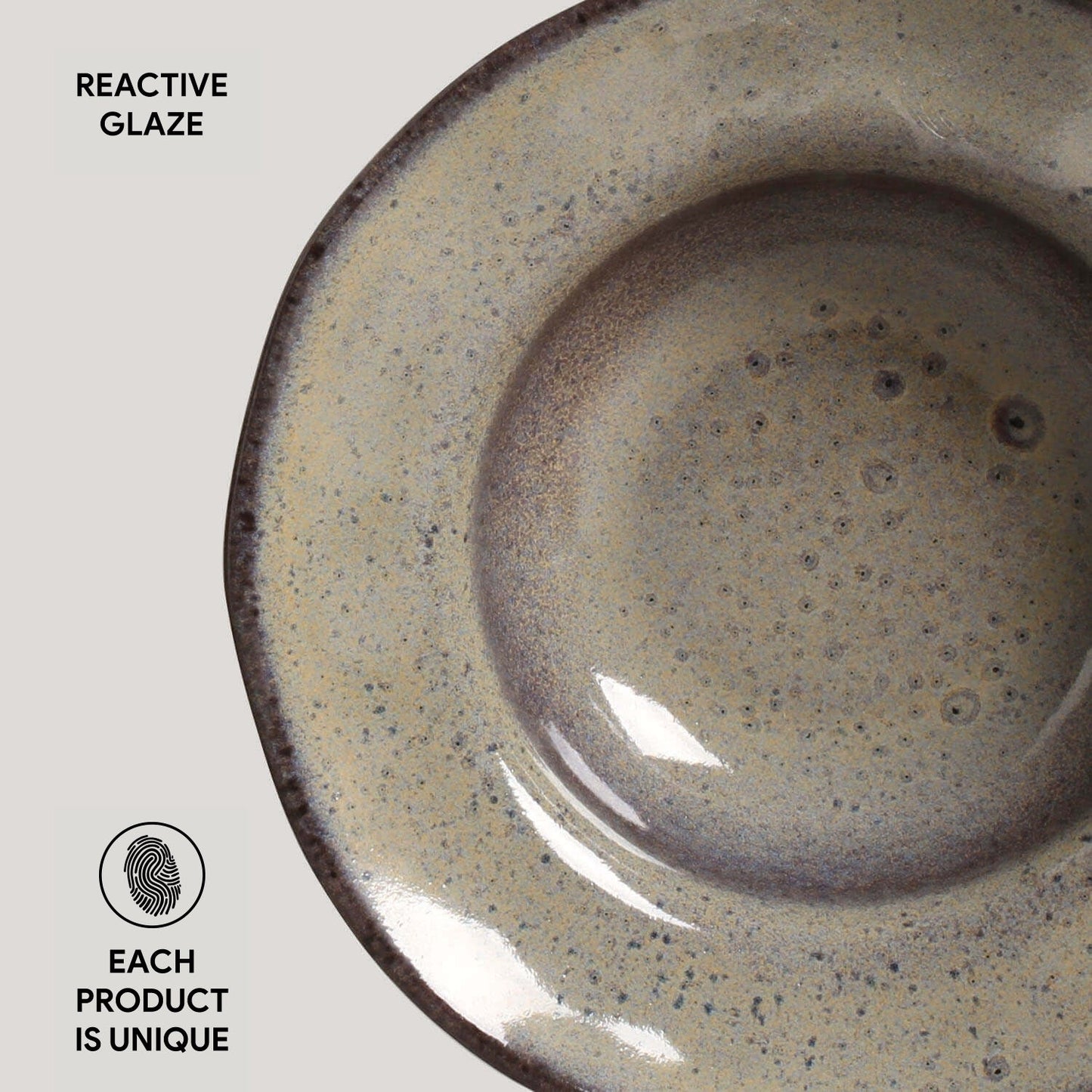 Porto Brasil TOURMALINE DEEP RIM PLATE  STONEWARE dia. 7.48x2.17"  SKU: '16014108901