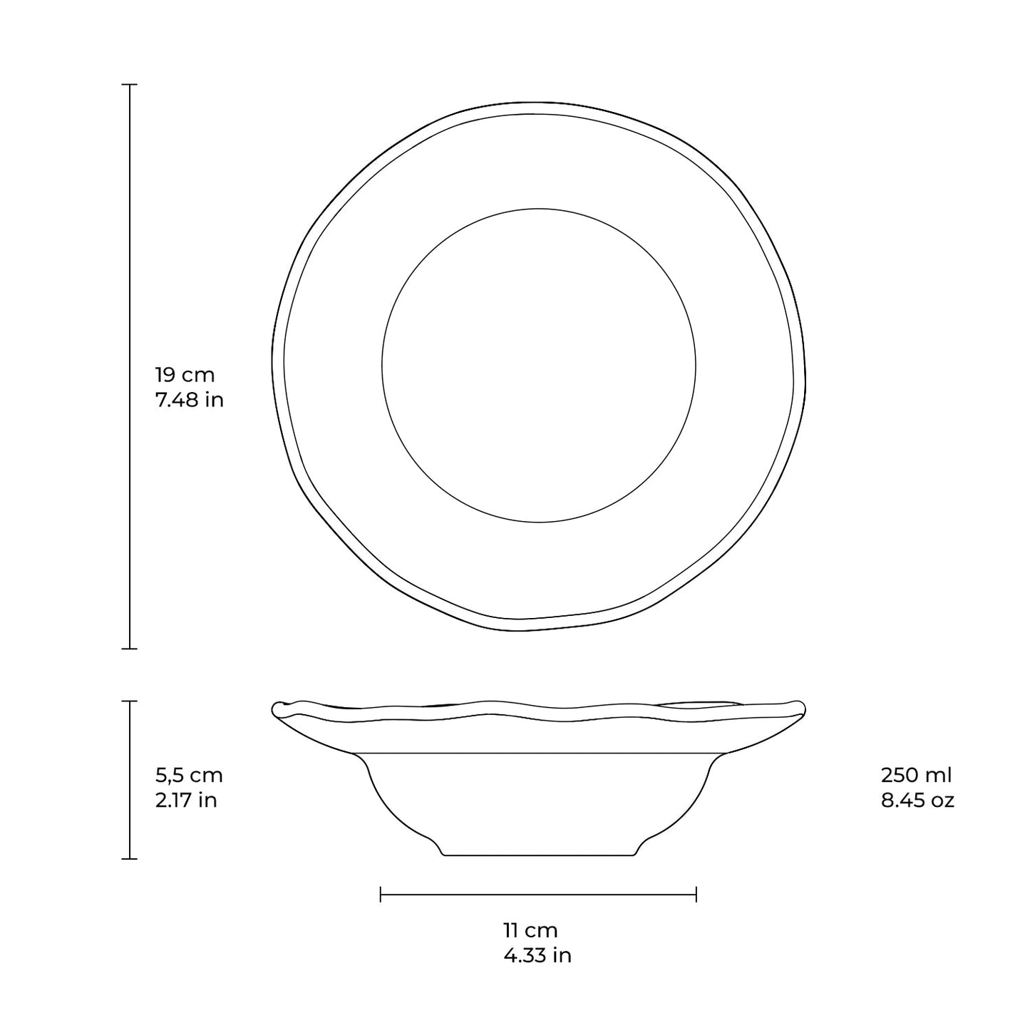 Porto Brasil DUST DEEP RIM PLATE STONEWARE dia. 7.48x2.17" SKU: '16014115801